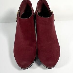 𝅺LIZ CLAIBORNE EAGAN SUEDE‎ HEALED ANKLE BOOT